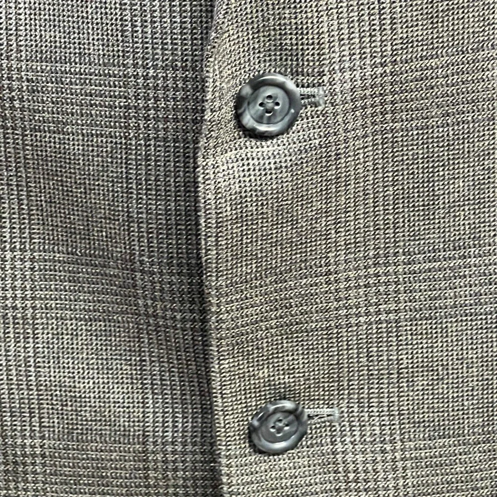 Jos. A. Bank Blazer Mens 43 Reg Grey Silk Wool Glen Plaid Executive 2-Button New